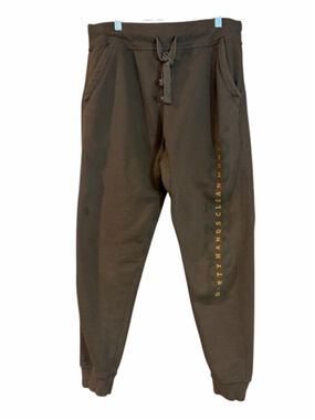 Troll Co. dirty hands clean money Idler Brown Sweatpant Mens size large